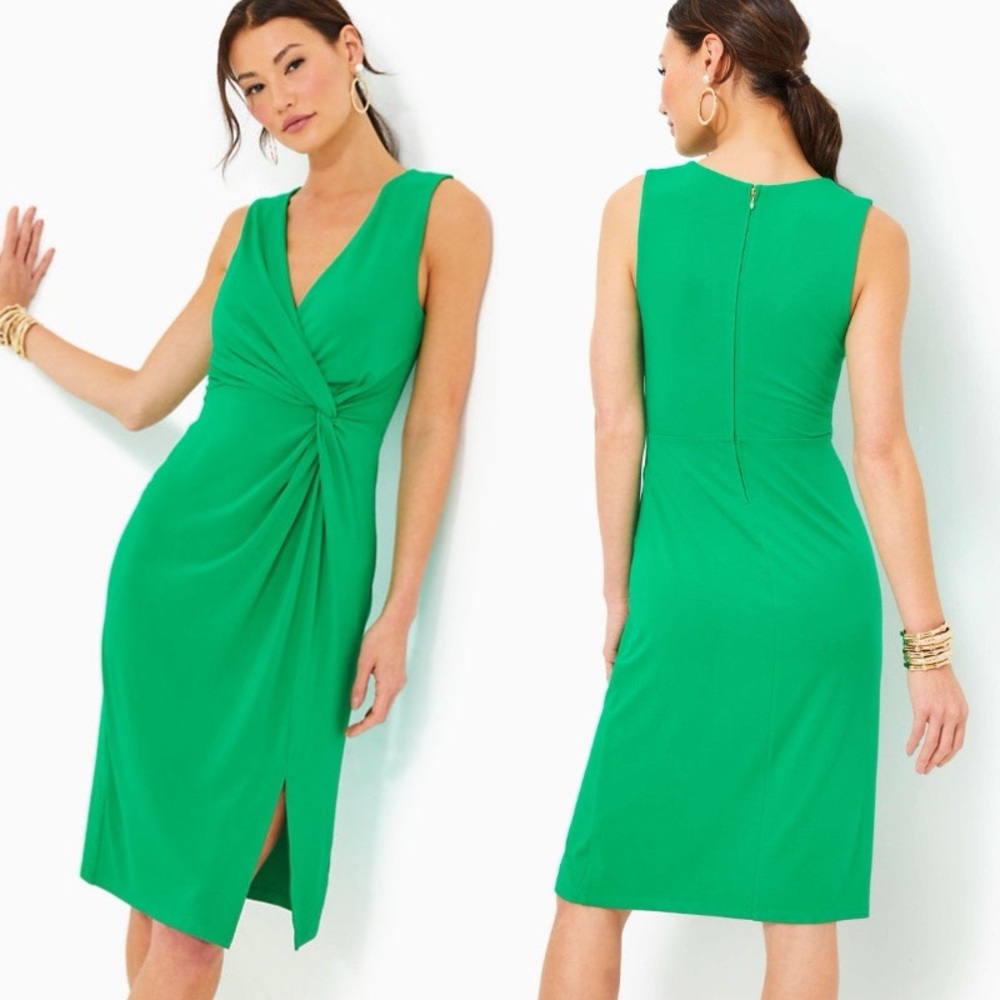 Lilly Pulitzer • Odella V-neck Midi Dress in Brazilian Green